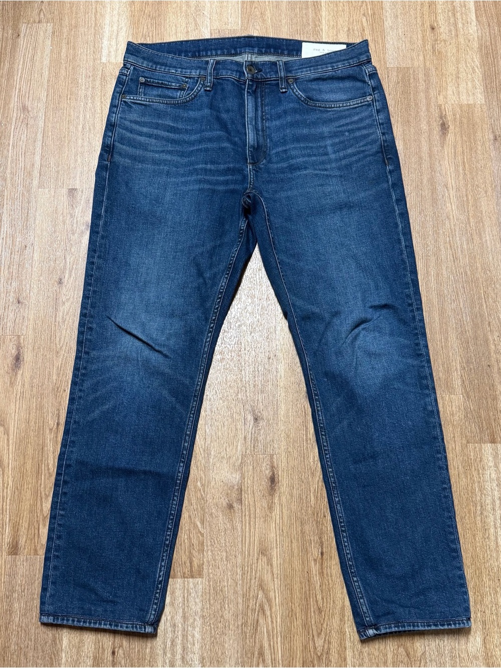 Rag & Bone Men’s Fit 2 Slim Cole Jeans Size 33x32 Dark Indigo Wash Whiskering